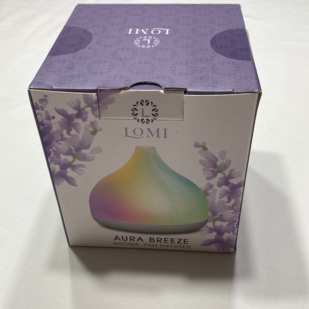 Lomi Aroma Therapy Fan Diffuser Color Changing Light USB Cable Air Freshener